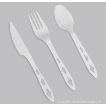 Eco-friendly 100% Biodegradable and Compostable plastic knife fork spoon CPLA cutlery set